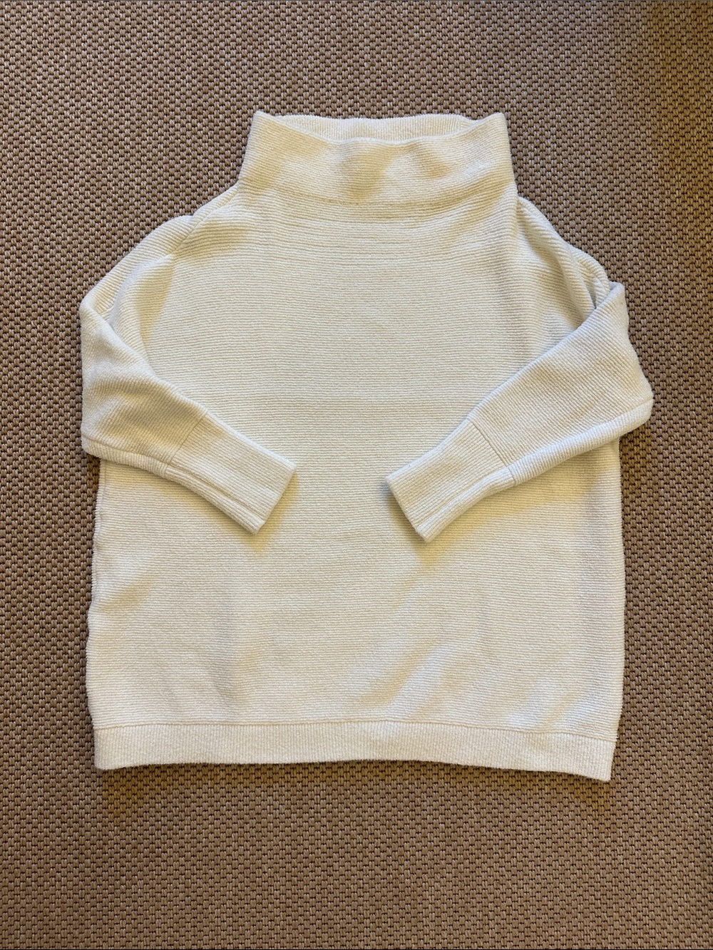 Free People Cream Funnel Neck Turtleneck Sweater